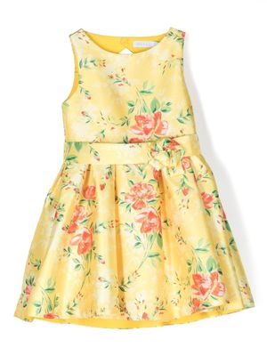 Abel & Lula robe plissée à appliques fleurs - Jaune