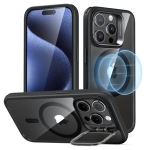 iPhone 15 Pro Classic Hybrid Case with Stash Stand Set (HaloLock) clear black