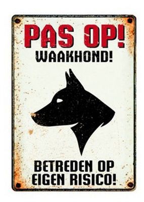 Plenty Gifts waakbord blik waakhond