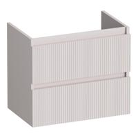 Brauer Joy Wavy - Onderkast Ondiep - 60 cm - met 2 Softclose Lades Greeploos en 1 Sifon Uitsparing - Mat Zand