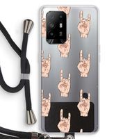 Rock: Oppo A94 5G Transparant Hoesje met koord