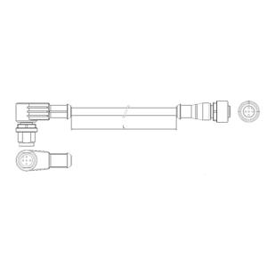 TE Connectivity 2273120-4 Sensor/actuator connector, geassembleerd M12 Aantal polen: 3 Stekker, haaks, Bus, recht 1.50 m 1 stuk(s)