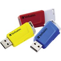 Verbatim V Store N CLICK USB-stick 16 GB Geel, Rood, Blauw 49306  USB 3.2 Gen 1 (USB 3.0)