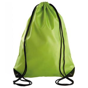 Sport gymtas/draagtas met rijgkoord - lime groen - 34 x 44 cm - polyester - verstevigde hoeken