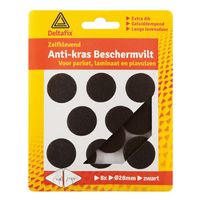 Deltafix Anti-krasvilt - 8x - zwart - 28 mm - rond - zelfklevend - meubel beschermvilt   -