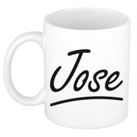 Naam cadeau mok / beker Jose met sierlijke letters 300 ml - thumbnail