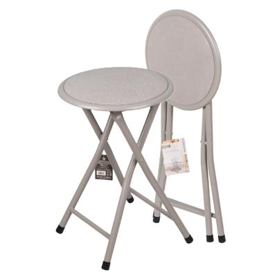 Urban Living Bijzet krukje - 2x - grijs - metaal - 30 x 45 cm - inklapbaar - woonaccessoires