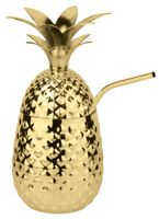 Paderno Cocktailbeker Met Rietje BAR Ananas Goud 500 ml