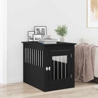 Hondenbenchmeubel 75x55x65 cm bewerkt hout zwart eikenkleurig