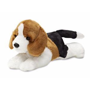 Beagle hond - pluche knuffel - 20 cm - bruin/wit - knuffeldieren