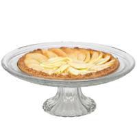 Gerimport Taart presenteer plateau - decoratie glas - 25 x 10 cm - met voet
