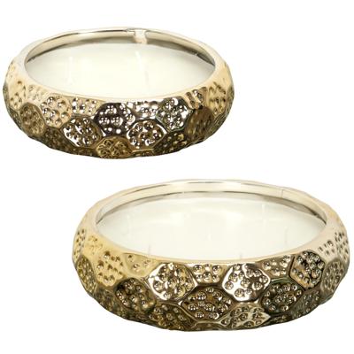 Home Deco Factory Set geurkaarsen - goud - 2 maten - D14 en D14 - sierkaarsen Home Deco Factory Set geurkaarsen - goud - 2 maten - D14 en D14 - sierkaarsen