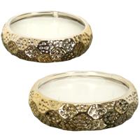 Home Deco Factory Set geurkaarsen - goud - 2 maten - D14 en D14 - sierkaarsen