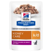 Hill&apos;s K/D Kidney Care kattenvoer nat met Rund 12x85g maaltijdzakje multipack