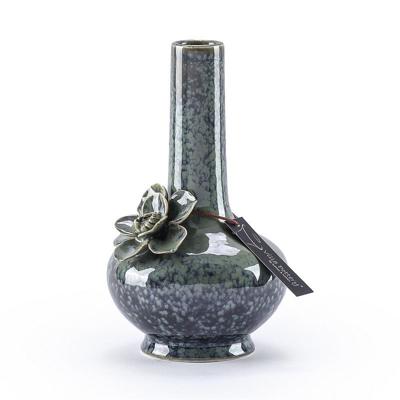 Brigitte Vaas 10x10x17cm blauw groen