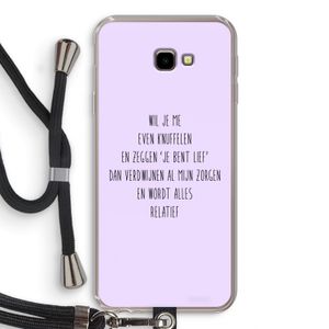 Relatief: Samsung Galaxy J4 Plus Transparant Hoesje met koord