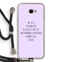 Relatief: Samsung Galaxy J4 Plus Transparant Hoesje met koord Relatief: Samsung Galaxy J4 Plus Transparant Hoesje met koord
