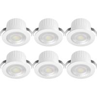 LED Veranda Spot Verlichting 6 Stuks - Brinton Glowix - 3W 260 lm 38D - Helder/Koud Wit 6500K - Inbouw - Rond - Wit - Ø44mm Buitenmaat - Ø32mm Zaagmaat