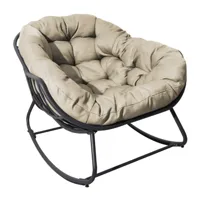 Lounge schommelstoel Royal Rocking II grijs/creme