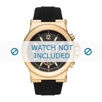 Horlogeband Michael Kors MK8445 / Dylan Rubber Zwart 13mm