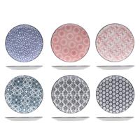 Ontbijt/dessert bordjes Delirio - 6x - 19 cm - 2 cm hoog - aardewerk - ontbijtbordjes