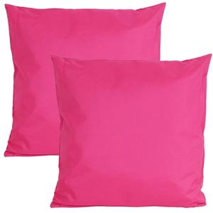 Buiten of tuin sier kussens - 2x - fuchsia roze - 60 x 60 cm - binnen/buiten - tuinbank