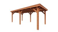 Trendhout Overkapping Siena 640x350 cm- Plat dak- Onbehandeld lariks Douglas hout- Trendhout