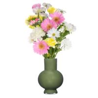 Hakbijl Glass Bloemenvaas Deborah - Donker Groen- glas - D20 x H 26 cm