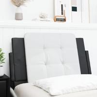 Hoofdbordkussen 80 cm kunstleer wit en zwart - thumbnail