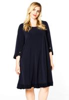 Yoek Dress ruffled button sleeve | Blauw | Maat 58/60