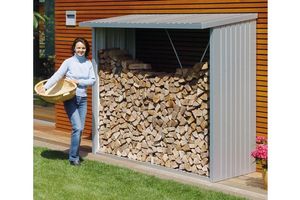 Biohort Metalen multi-opslagplaats Woodstock 229x102x199 cm- Lessenaarsdak- Metaal- Biohort
