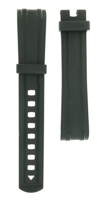 Horlogeband Omega 032CVZ010126 / 6H 119.05 MM - 12H 83.40 MM Rubber Zwart 20mm
