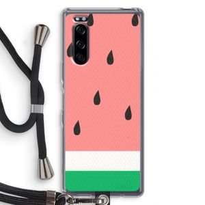 Watermeloen: Sony Xperia 5 Transparant Hoesje met koord