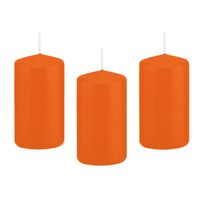 10x Oranje cilinderkaarsen/stompkaarsen 6 x 12 cm 40 branduren