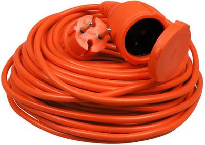 Verlengkabel 20 meter oranje met klep ongeaard