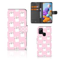 Samsung Galaxy A21s | Telefoonhoesje | Met pasjeshouder | Sleeping Cats
