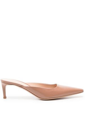 Gianvito Rossi mules Lindsay 65 mm en cuir - Marron