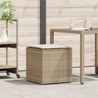 Kussenbox met opslag Beige 50 x 50 x 50 cm poly rattan