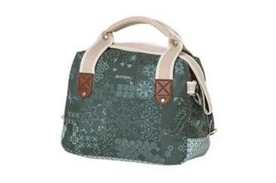 Basil bohème city bag - groene hand-, schouder- en stuurtas - 8l - waterafstotend - trendy bohemien print