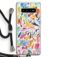 Watercolor Brushstrokes: Samsung Galaxy S10 Plus Transparant Hoesje met koord