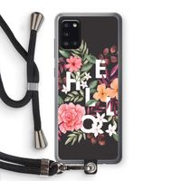 Hello in flowers: Samsung Galaxy A31 Transparant Hoesje met koord