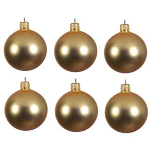 Kerstballen set - 6x stuks - goud - glas - 6 cm - mat - kerstversiering