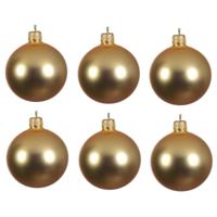 Kerstballen set - 6x stuks - goud - glas - 6 cm - mat - kerstversiering - thumbnail