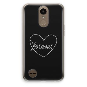 Forever heart black: LG K10 (2017) Transparant Hoesje