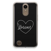 Forever heart black: LG K10 (2017) Transparant Hoesje