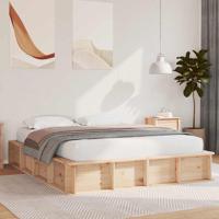 Bedframe met opslag Massief grenenhout 210 x 168 x 30 cm