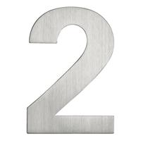 Huiscijfer 2 rvs mat 120 mm