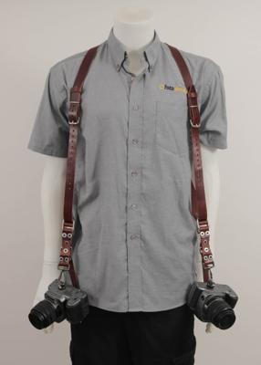 Lederen Harnas Fotocamera Heavy Duty Donkerbruin