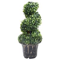 VidaXL Kunstplant met pot buxus spiraal 59 cm groen