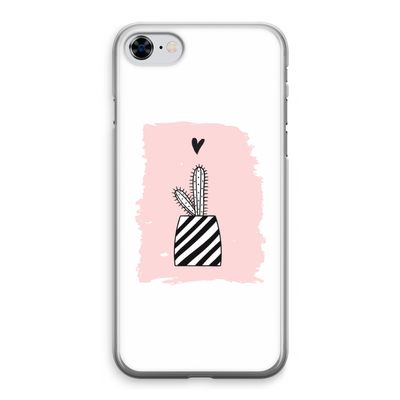 Zwart-wit cactus: iPhone 8 Transparant Hoesje